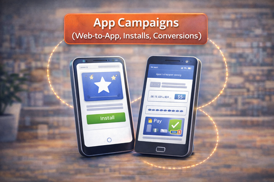 App Campaigns (Web-to-App, Installs, Conversions)